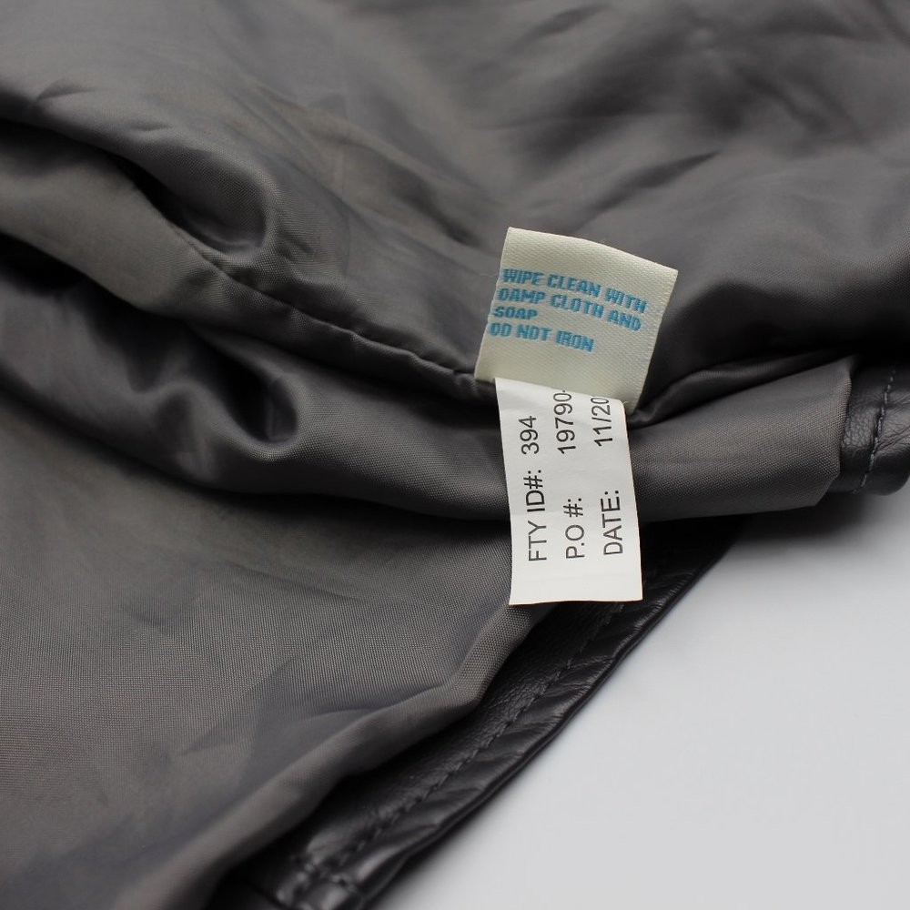 C&C California Dark Grey Embroidered Faux Leather Girls Biker Jacket Size 12 - Picture 10 of 11